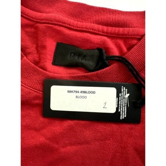 RtA Graphic Print Long Sleeve in Blood Red - Picture 3 of 4